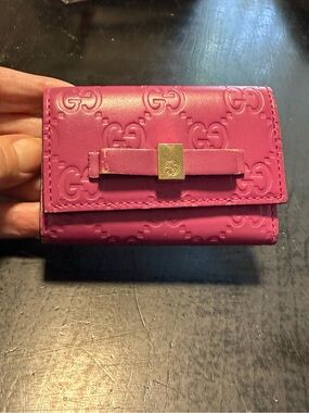 Gucci GG Guccissima Pink/Magenta Leather Key Case